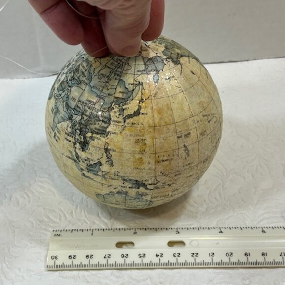Vintage World Globe Map Hanging Ornament Christmas Paper Glitter 4" - Picture 6 of 8